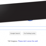 Google has a blacked out doodle in, protest.