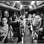 Members of a StartupBus team get settled in for a long ride. Photo by Flickr user marimaya.