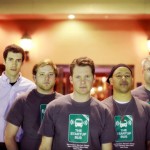 Left to right: Jared Loftus, Logan Leger, Terry Jones, Brian Jackson, and James Davis during the 2011 StartupBus competition. (Credit: Collin Richie)