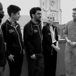 Left to right: Amir, Serena, Eddie, and Alex- the 2012 New Orleans Code for America fellows are interviewed by Curry Smith (far right).