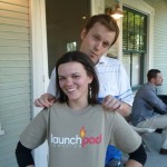 Me and Robert Fogarty showing off my Launch Pad Ignition t-shirt at Barre Tanguis' house after the final day of Launch Fest.